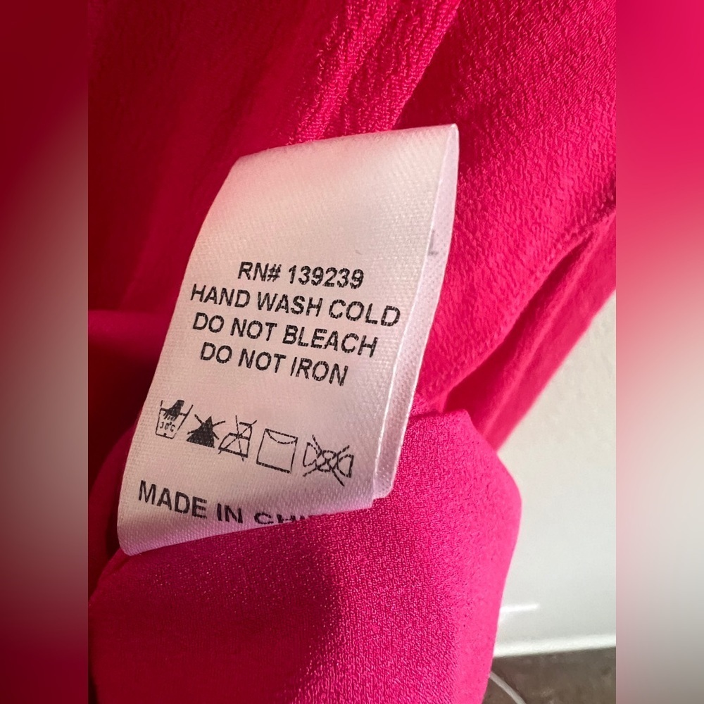 Tuckernuck Francesca Short Sleeve Maxi Ruffle Faux Wrap Dress In Hot Pink.Size S - Picture 8 of 12